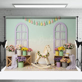 Lofaris Floral Trojan Sweet Fresh Color Cake Smash Backdrop